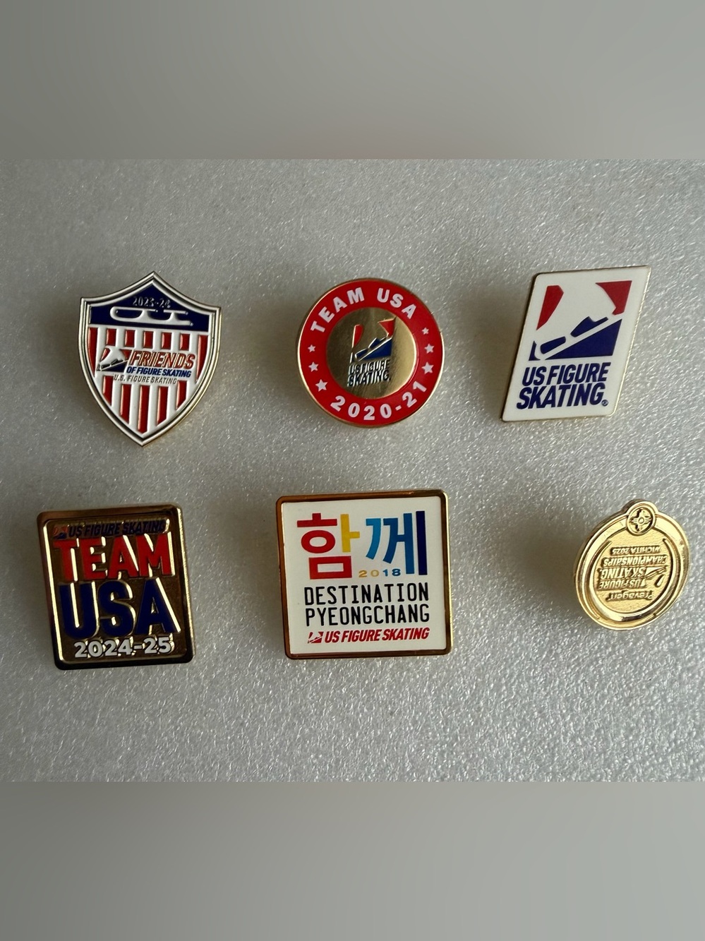 Team USA Figure Skating Pin Lot Olympic PyeongChang 2018 2024 USA FS